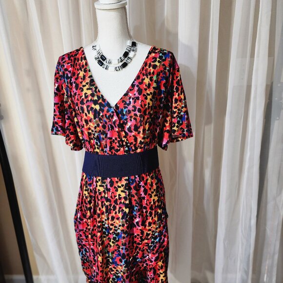 New! Multicolored Leopard Print Dress - Picture 1 of 10